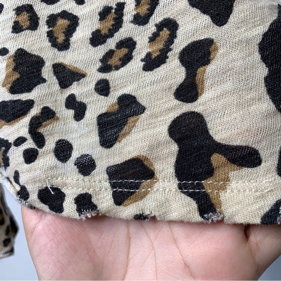 ATM Women's Natural Mixed Leopard Long Sleeve Tee Silver Pavement Size Medium - Picture 12 of 16
